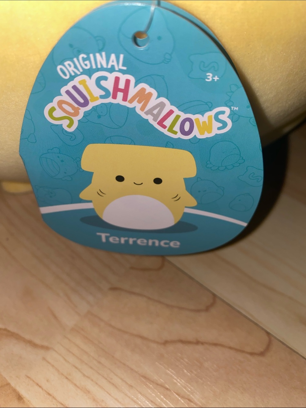 Squishmallows 9” Yellow Terrence Shark Plush with White Belly - Picture 6 of 6